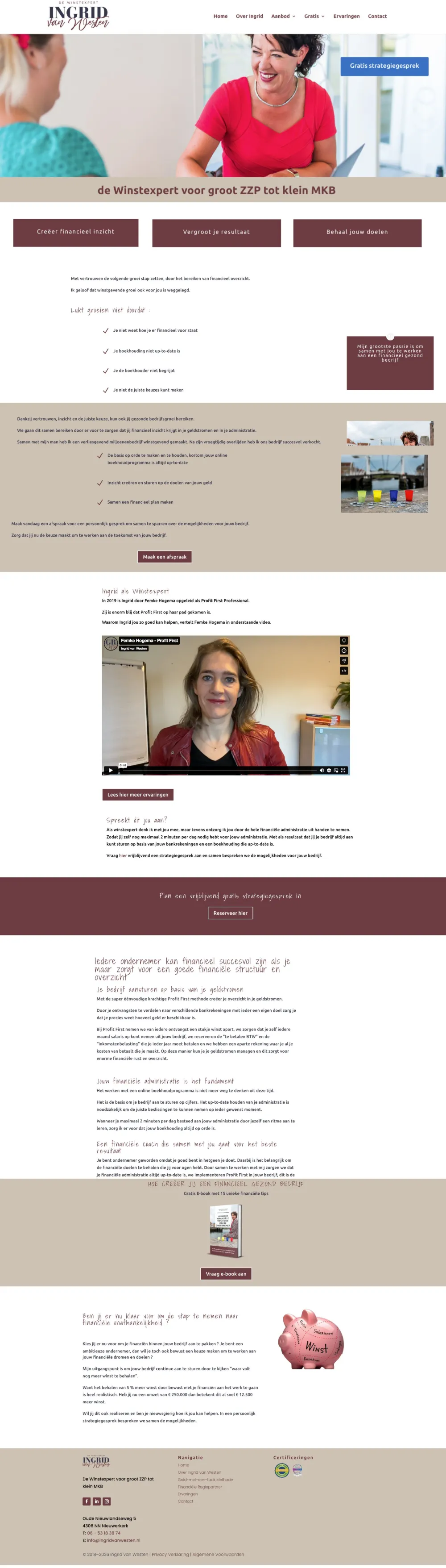 Oude website van Ingrid van Westen