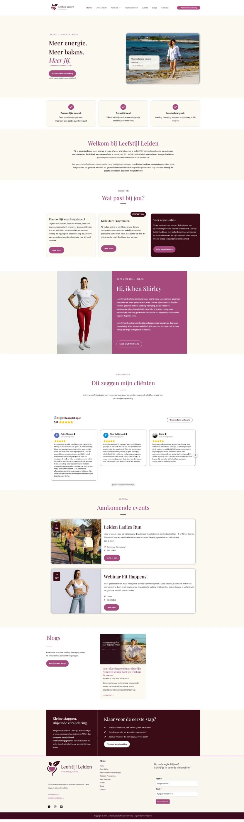 Nieuwe website van Leefstijl Leiden