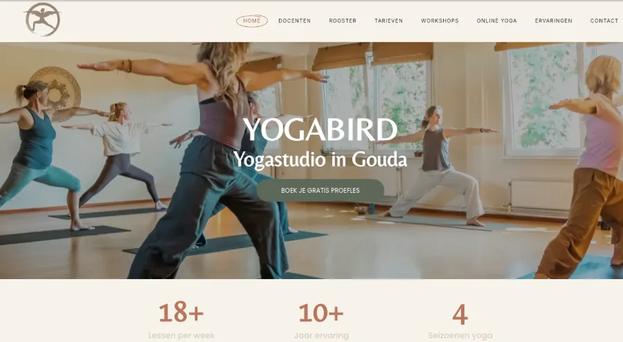 Homepage van yogabird.nl