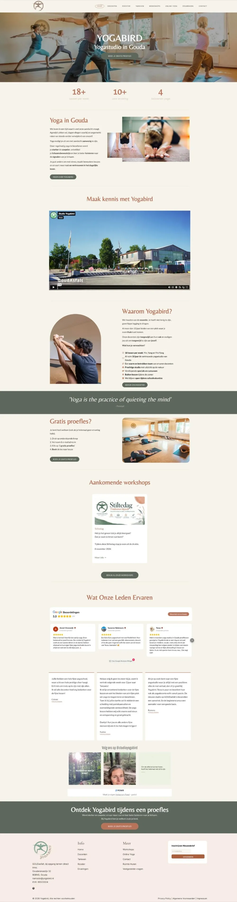 Nieuwe website van Yogabird