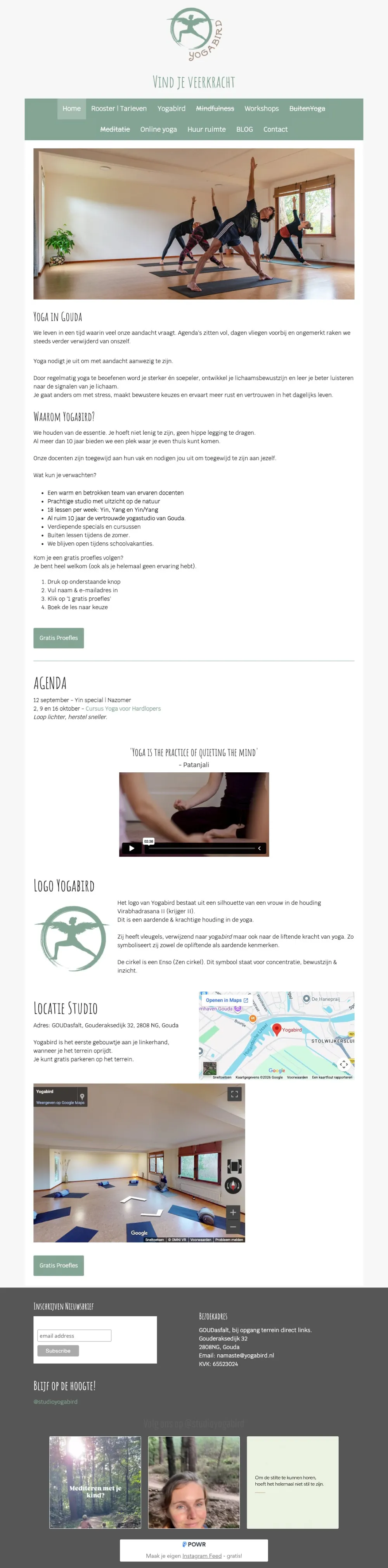 Oude website van Yogabird